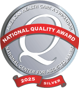 qaward_25silver 2025 AHCA/NCAL Silver National Quality Award. The Silver Award is part of AHCA/NCAL’s National Quality Award Program, which recognizes long-term and post-acute care providers that demonstrate strong performance systems and measurable outcomes. Applicants must first achieve the Bronze – Commitment to Quality Award before advancing to Silver.